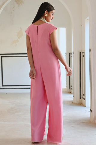 Baby pink rahi loose jumpsuit