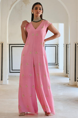 Baby pink rahi loose jumpsuit