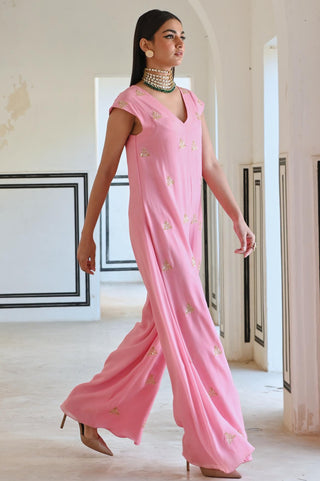 Baby pink rahi loose jumpsuit