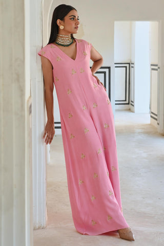 Baby pink rahi loose jumpsuit