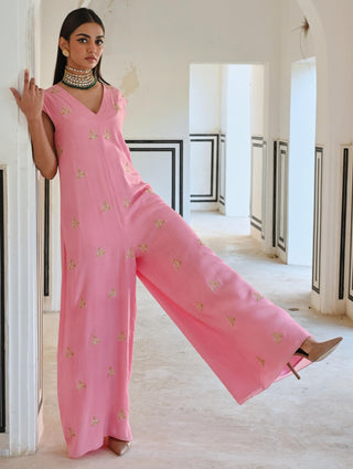 Baby pink rahi loose jumpsuit
