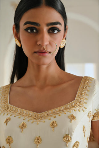 Ivory rahi cap length anarkali with dupatta