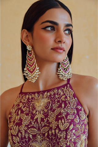 Purple rahi anarkali with dupatta