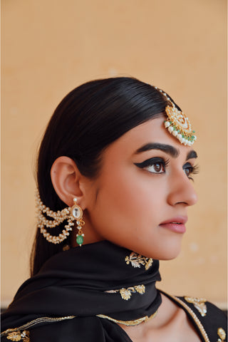 Black rahi anarkali with palazzo and dupatta
