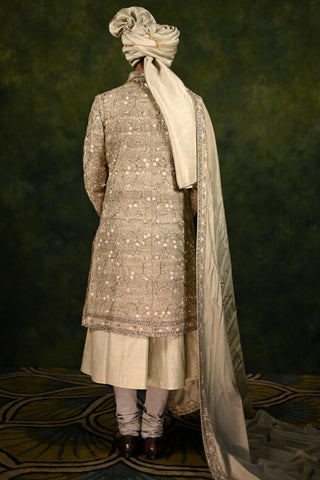 Sherwani Set for Indian Wedding - Green Cloud Edit by Rachit Khanna