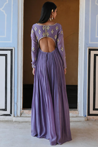 Purple rahi length anarkali with dupatta