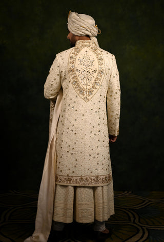 Sherwani Set for Indian Wedding - Ivory Dori Edit by Rachit Khanna