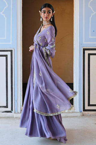Purple rahi length anarkali with dupatta