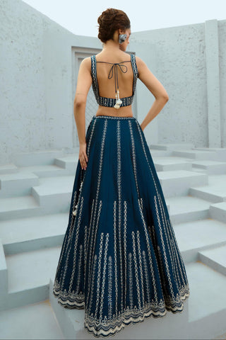 Lehenga Set Indian Wedding - Blue Risha by Chamee & Palak