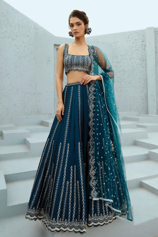 Lehenga Set Indian Wedding - Blue Risha by Chamee & Palak