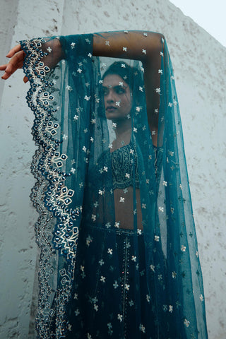 Lehenga Set Indian Wedding - Blue Risha by Chamee & Palak