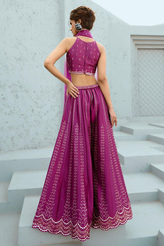 Pants Set Indian Wedding - Purple Carina Flared by Chamee & Palak