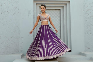 Skirt Set Indian Wedding - Purple Juliet by Chamee & Palak