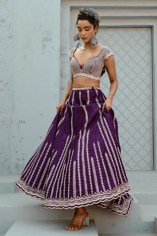 Skirt Set Indian Wedding - Purple Juliet by Chamee & Palak