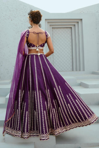 Skirt Set Indian Wedding - Purple Juliet by Chamee & Palak