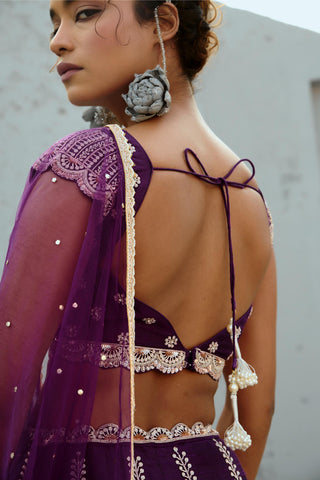 Skirt Set Indian Wedding - Purple Juliet by Chamee & Palak