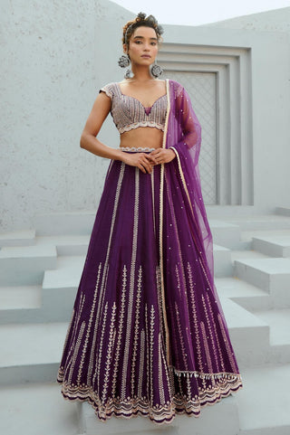 Skirt Set Indian Wedding - Purple Juliet by Chamee & Palak