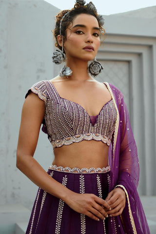 Skirt Set Indian Wedding - Purple Juliet by Chamee & Palak