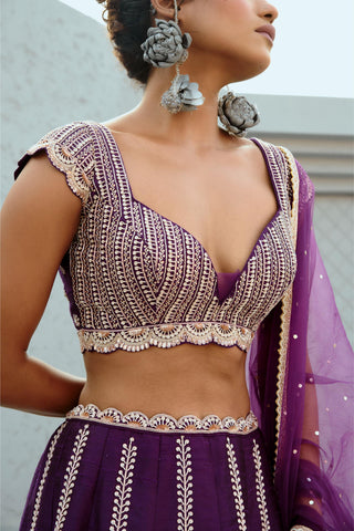 Skirt Set Indian Wedding - Purple Juliet by Chamee & Palak