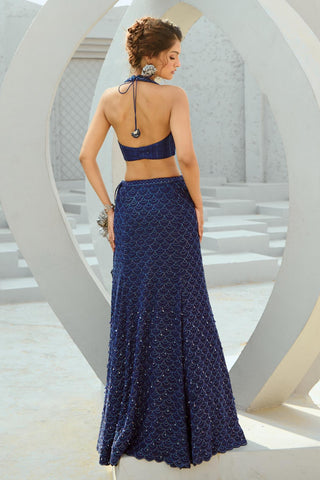 Skirt Set Indian Wedding - Blue Medusa by Chamee & Palak