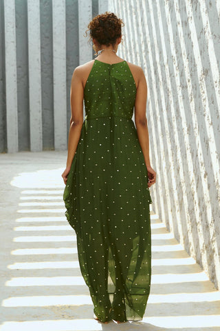 Dress Contemporary Wear - Green Stella Cowl by Chamee & Palak