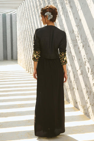 Jacket Set Indian Wedding - Black Parakeet by Chamee & Palak