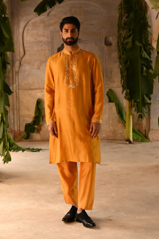 Yellow mens kurta set