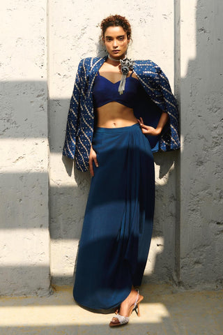 Blazer Set Contemporary Wear - Blue Lena by Chamee & Palak