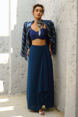 Blazer Set Contemporary Wear - Blue Lena by Chamee & Palak