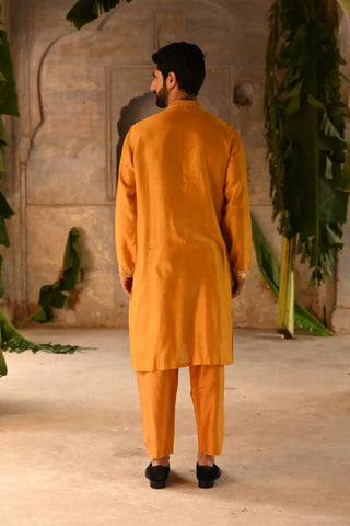 Yellow mens kurta set