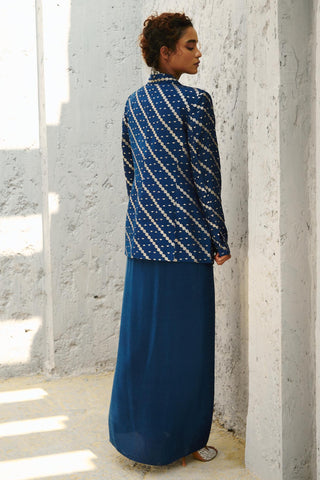 Blazer Set Contemporary Wear - Blue Lena by Chamee & Palak