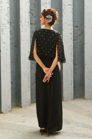 Skirt Set Indian Wedding - Black Lucy Drape by Chamee & Palak