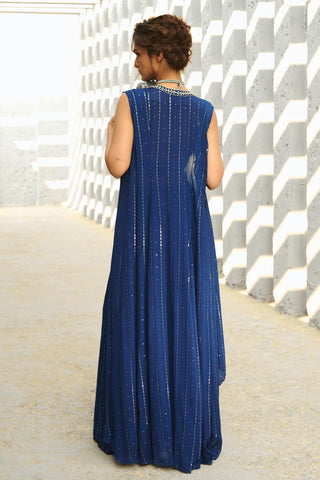 Jacket set Indian Wedding - Blue Galaxy by Chamee & Palak