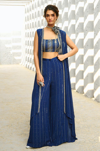 Jacket set Indian Wedding - Blue Galaxy by Chamee & Palak