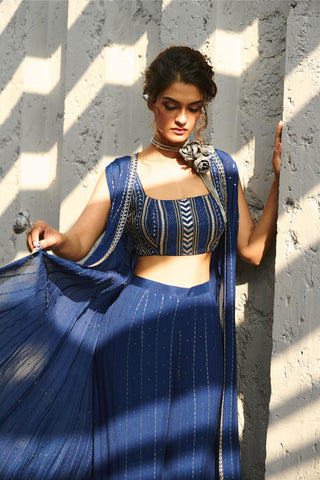 Jacket set Indian Wedding - Blue Galaxy by Chamee & Palak