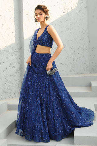 Skirt Set Indian Wedding - Blue Serena by Chamee & Palak