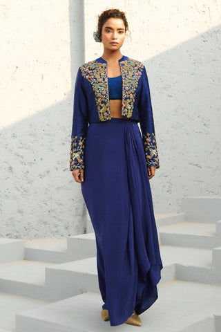 Jacket Indian Wedding - Blue Parakeet by Chamee & Palak