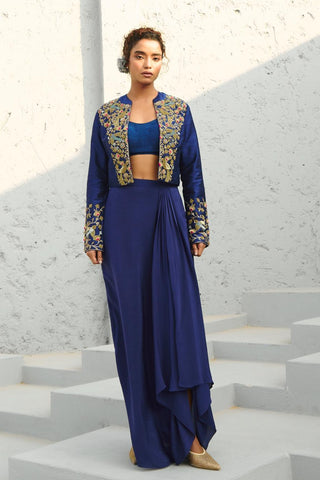 Jacket Indian Wedding - Blue Parakeet by Chamee & Palak