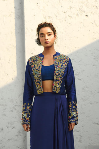 Jacket Indian Wedding - Blue Parakeet by Chamee & Palak