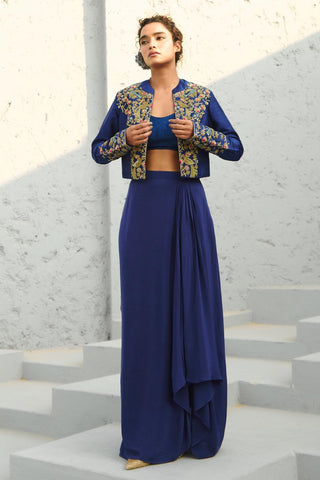 Jacket Indian Wedding - Blue Parakeet by Chamee & Palak
