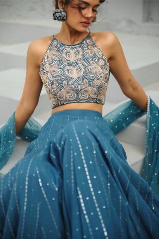 Skirt Set Indian Wedding - Blue Angel Mermaid by Chamee & Palak