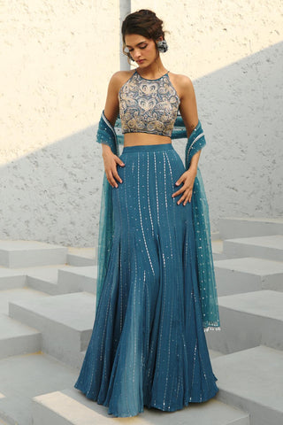 Skirt Set Indian Wedding - Blue Angel Mermaid by Chamee & Palak