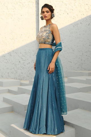 Skirt Set Indian Wedding - Blue Angel Mermaid by Chamee & Palak