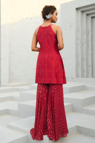 Sharara Indian Wedding - Red Serena by Chamee & Palak