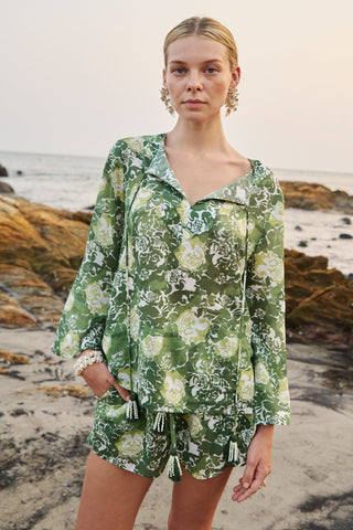 Agathe green blouse and shorts