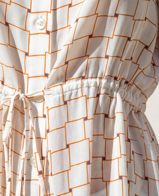 Co-ord Set Contemporary Wear - Ivory Dune Grid by Nautanky