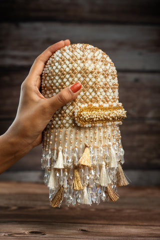 Embroidered Potli Bag Indian Wedding – Damsel Criss Cross by Nayaab by Sonia