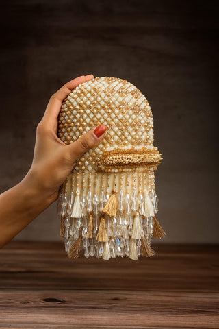 Embroidered Potli Bag Indian Wedding – Damsel Criss Cross by Nayaab by Sonia