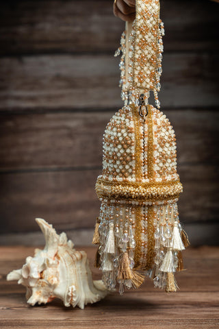 Embroidered Potli Bag Indian Wedding – Damsel Criss Cross by Nayaab by Sonia