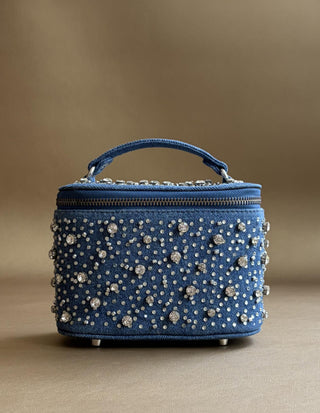 Vanity Bag Casual Chic - Blue Denim Vanity Bag by Plode
